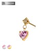 IMPLANT GRADE TITANIUM THREADLESS PUSH IN STARBURST CZ HEART DANGLE TOP PART